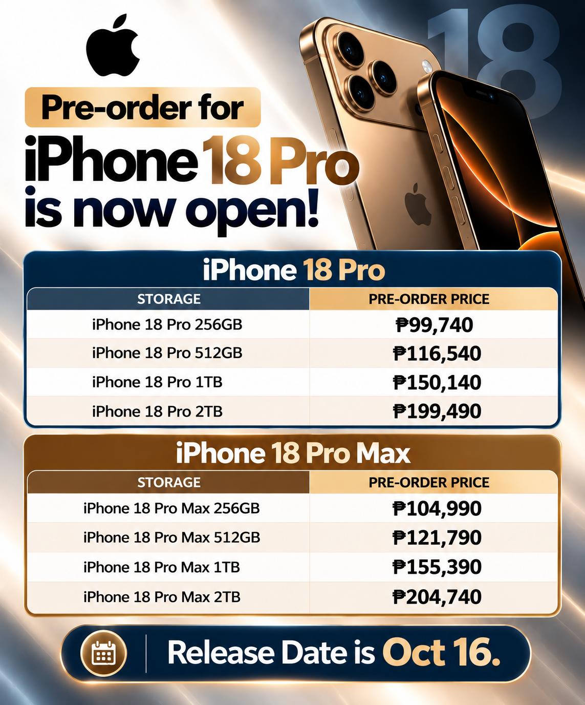 iPhone 18 Pro & iPhone 18 Pro Max Pre-Order Now Open