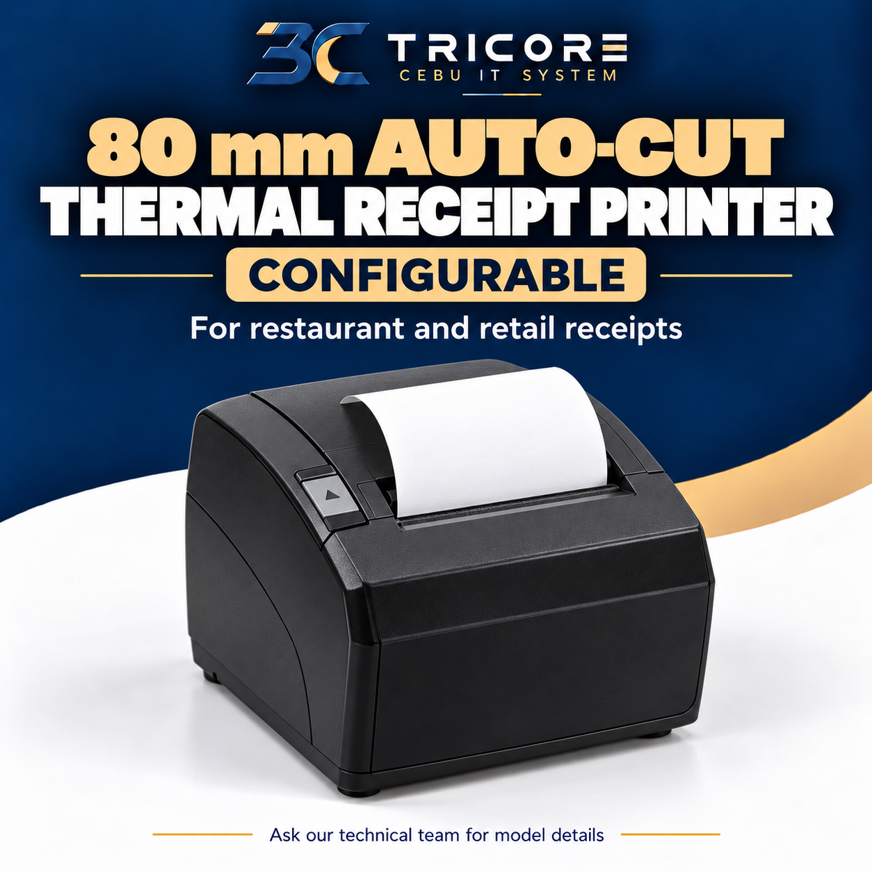 80 mm Auto-Cut Thermal Receipt Printer - Configurable